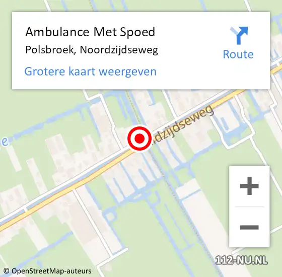 Locatie op kaart van de 112 melding: Ambulance Met Spoed Naar Polsbroek, Noordzijdseweg op 11 juni 2017 09:26