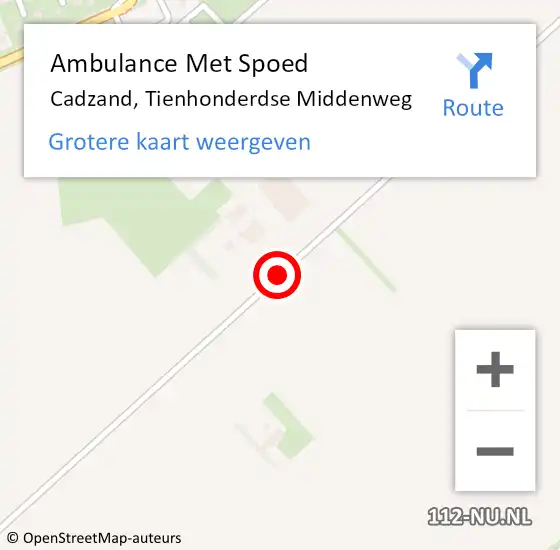 Locatie op kaart van de 112 melding: Ambulance Met Spoed Naar Cadzand, Tienhonderdse Middenweg op 11 juni 2017 10:19