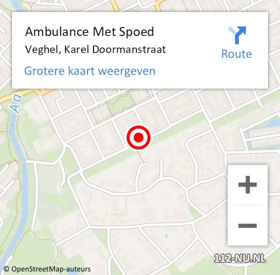 Locatie op kaart van de 112 melding: Ambulance Met Spoed Naar Veghel, Karel Doormanstraat op 11 juni 2017 10:35