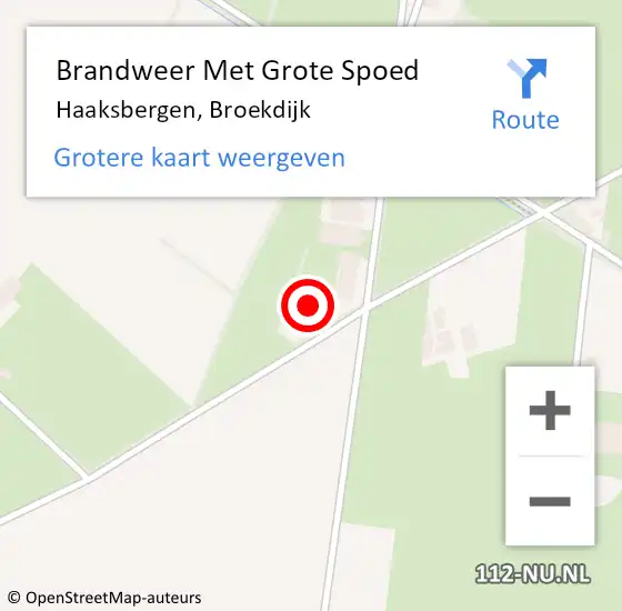 Locatie op kaart van de 112 melding: Brandweer Met Grote Spoed Naar Haaksbergen, Broekdijk op 11 juni 2017 12:13