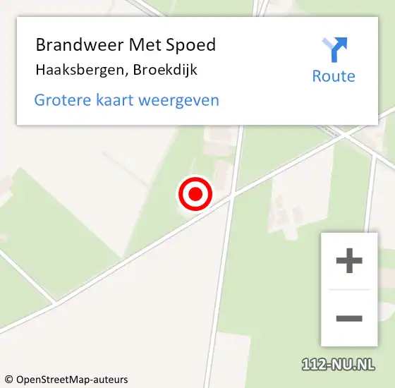 Locatie op kaart van de 112 melding: Brandweer Met Spoed Naar Haaksbergen, Broekdijk op 11 juni 2017 12:20