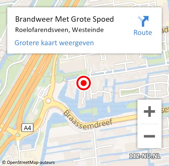 Locatie op kaart van de 112 melding: Brandweer Met Grote Spoed Naar Roelofarendsveen, Westeinde op 11 juni 2017 12:36