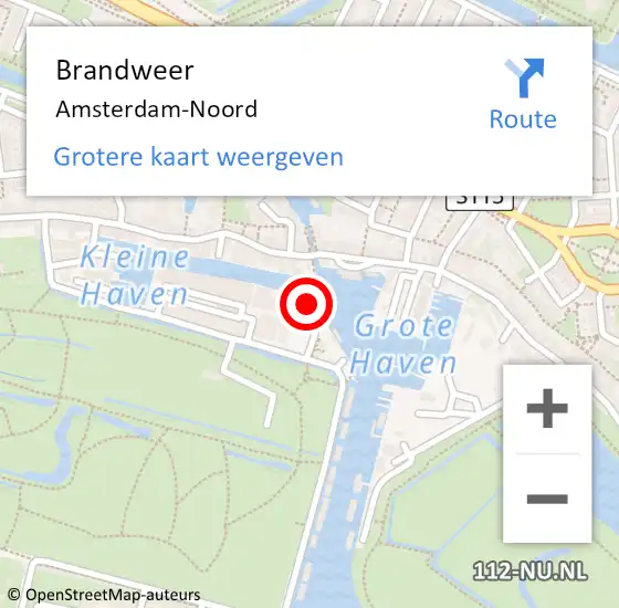 Locatie op kaart van de 112 melding: Brandweer Amsterdam-Noord op 11 juni 2017 14:19