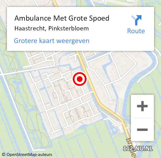 Locatie op kaart van de 112 melding: Ambulance Met Grote Spoed Naar Haastrecht, Pinksterbloem op 11 juni 2017 14:34