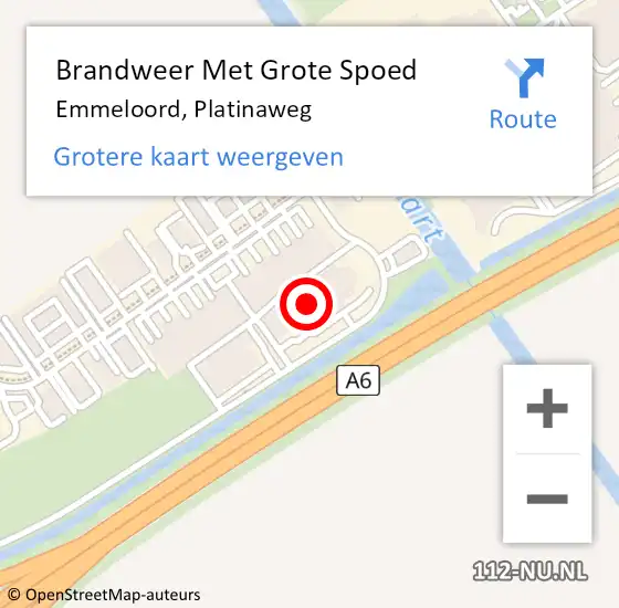 Locatie op kaart van de 112 melding: Brandweer Met Grote Spoed Naar Emmeloord, Platinaweg op 11 juni 2017 14:47