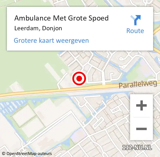 Locatie op kaart van de 112 melding: Ambulance Met Grote Spoed Naar Leerdam, Donjon op 11 juni 2017 14:54