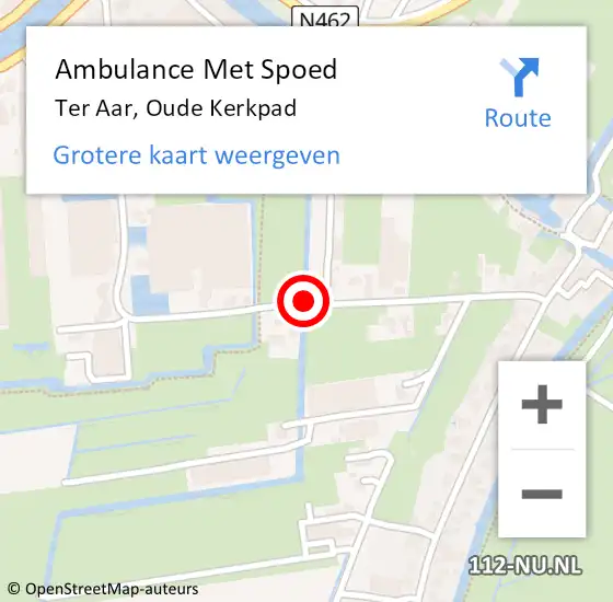 Locatie op kaart van de 112 melding: Ambulance Met Spoed Naar Ter Aar, Oude Kerkpad op 11 juni 2017 15:30