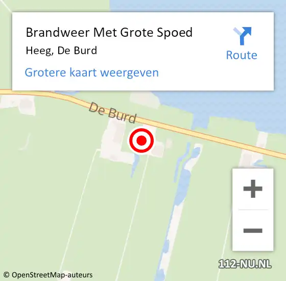 Locatie op kaart van de 112 melding: Brandweer Met Grote Spoed Naar Heeg, De Burd op 11 juni 2017 15:35