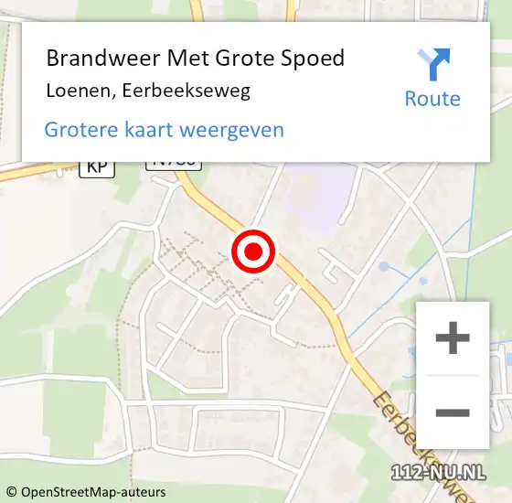 Locatie op kaart van de 112 melding: Brandweer Met Grote Spoed Naar Loenen, Eerbeekseweg op 11 juni 2017 15:51
