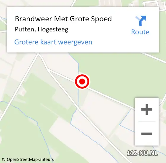 Locatie op kaart van de 112 melding: Brandweer Met Grote Spoed Naar Putten, Hogesteeg op 11 juni 2017 15:52