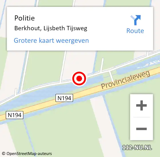 Locatie op kaart van de 112 melding: Politie Berkhout, Lijsbeth Tijsweg op 11 juni 2017 16:24