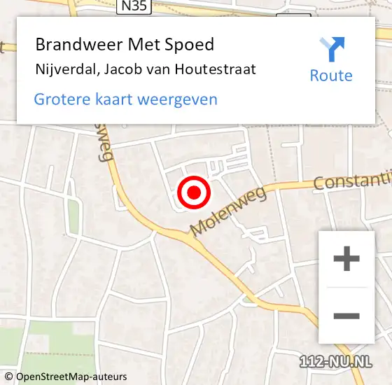 Locatie op kaart van de 112 melding: Brandweer Met Spoed Naar Nijverdal, Jacob van Houtestraat op 11 juni 2017 16:30