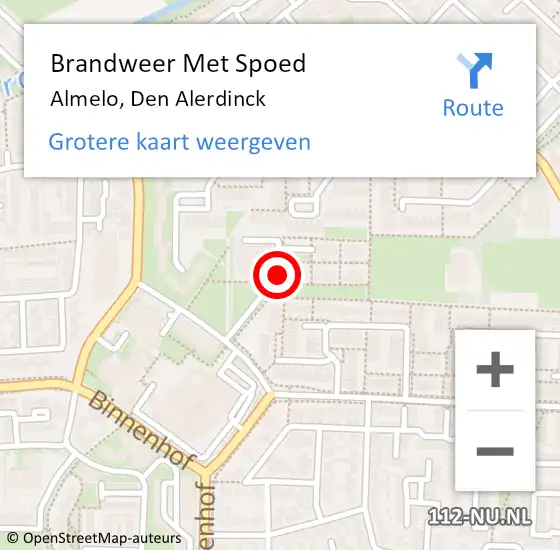 Locatie op kaart van de 112 melding: Brandweer Met Spoed Naar Almelo, Den Alerdinck op 11 juni 2017 17:13