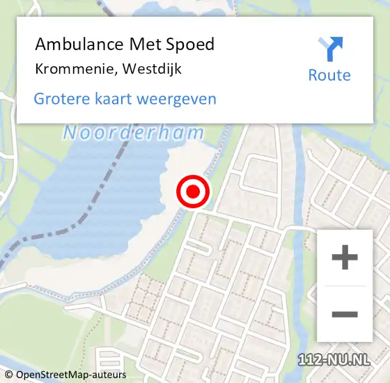 Locatie op kaart van de 112 melding: Ambulance Met Spoed Naar Krommenie, Westdijk op 11 juni 2017 17:51