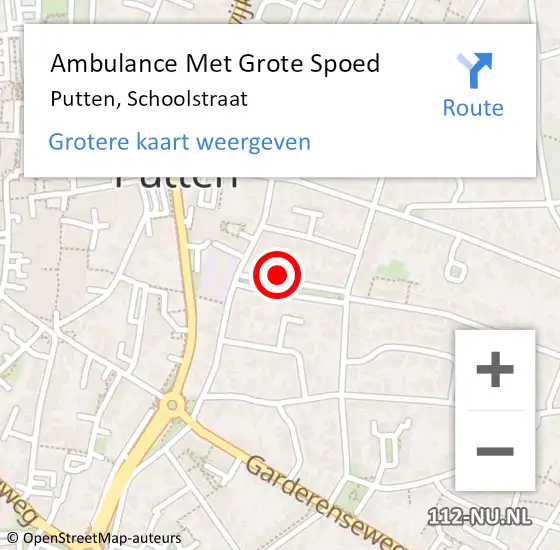 Locatie op kaart van de 112 melding: Ambulance Met Grote Spoed Naar Putten, Schoolstraat op 11 juni 2017 18:01