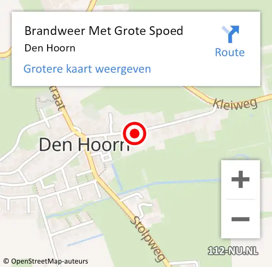 Locatie op kaart van de 112 melding: Brandweer Met Grote Spoed Naar Den Hoorn op 11 juni 2017 18:04