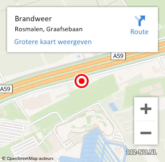 Locatie op kaart van de 112 melding: Brandweer Rosmalen, Graafsebaan op 23 januari 2014 13:50