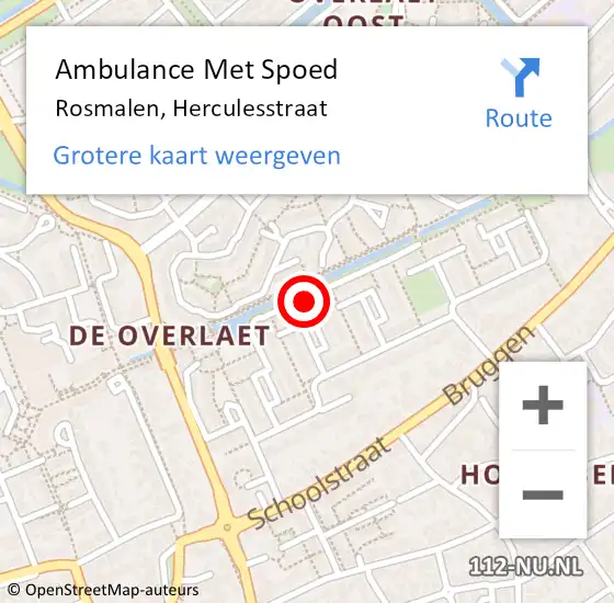 Locatie op kaart van de 112 melding: Ambulance Met Spoed Naar Rosmalen, Herculesstraat op 11 juni 2017 19:23