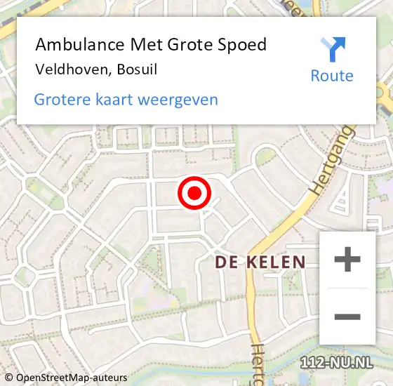 Locatie op kaart van de 112 melding: Ambulance Met Grote Spoed Naar Veldhoven, Bosuil op 11 juni 2017 19:57