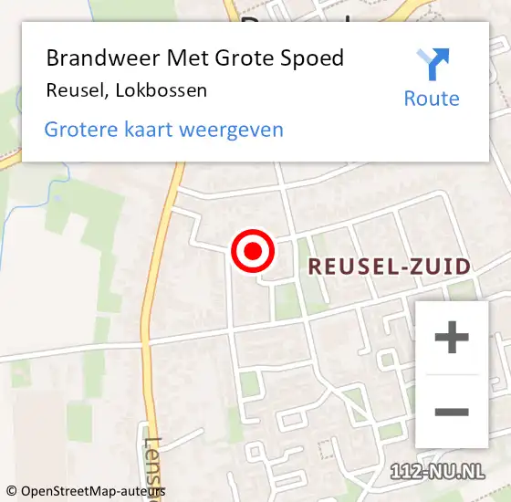 Locatie op kaart van de 112 melding: Brandweer Met Grote Spoed Naar Reusel, Lokbossen op 11 juni 2017 21:03