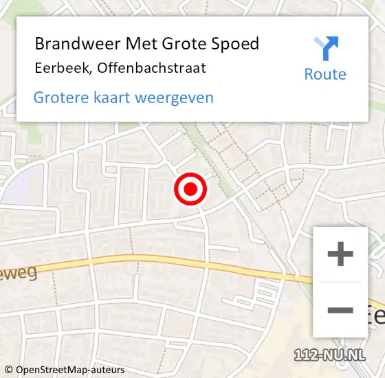 Locatie op kaart van de 112 melding: Brandweer Met Grote Spoed Naar Eerbeek, Offenbachstraat op 11 juni 2017 21:04