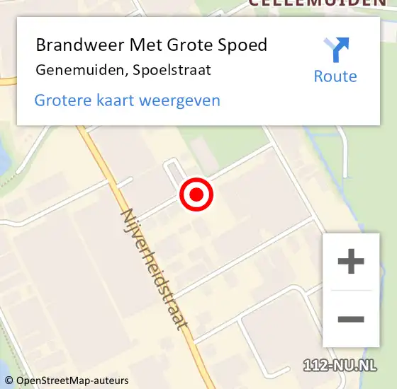 Locatie op kaart van de 112 melding: Brandweer Met Grote Spoed Naar Genemuiden, Spoelstraat op 23 januari 2014 14:03