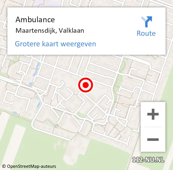 Locatie op kaart van de 112 melding: Ambulance Maartensdijk, Valklaan op 11 juni 2017 21:31