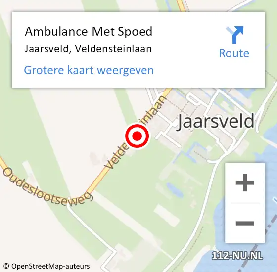 Locatie op kaart van de 112 melding: Ambulance Met Spoed Naar Jaarsveld, Veldensteinlaan op 11 juni 2017 21:43