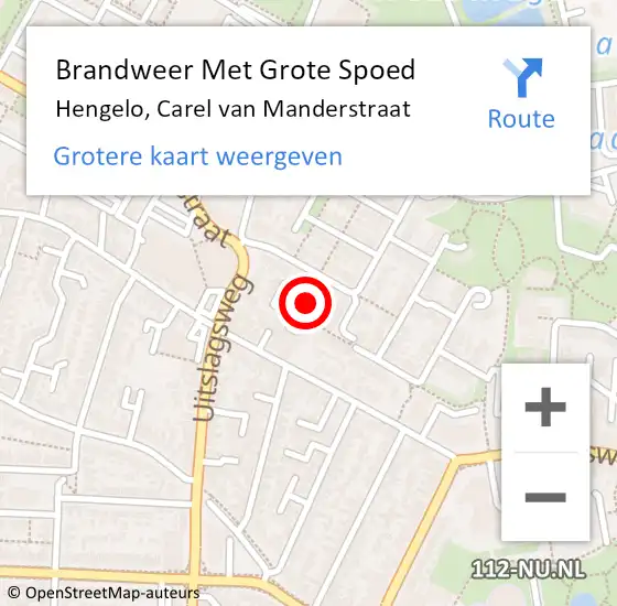 Locatie op kaart van de 112 melding: Brandweer Met Grote Spoed Naar Hengelo, Carel van Manderstraat op 11 juni 2017 22:18