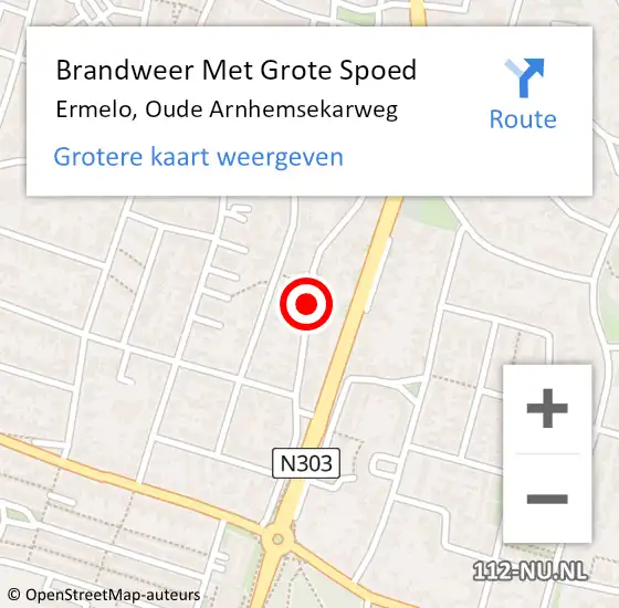 Locatie op kaart van de 112 melding: Brandweer Met Grote Spoed Naar Ermelo, Oude Arnhemsekarweg op 11 juni 2017 22:54