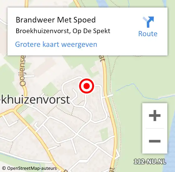 Locatie op kaart van de 112 melding: Brandweer Met Spoed Naar Broekhuizenvorst, Op De Spekt op 12 juni 2017 01:25