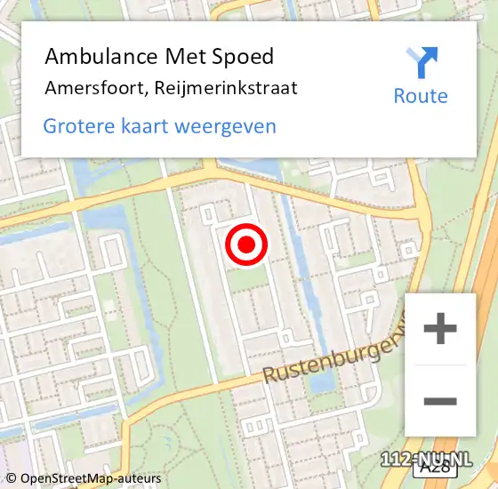 Locatie op kaart van de 112 melding: Ambulance Met Spoed Naar Amersfoort, Reijmerinkstraat op 12 juni 2017 02:48