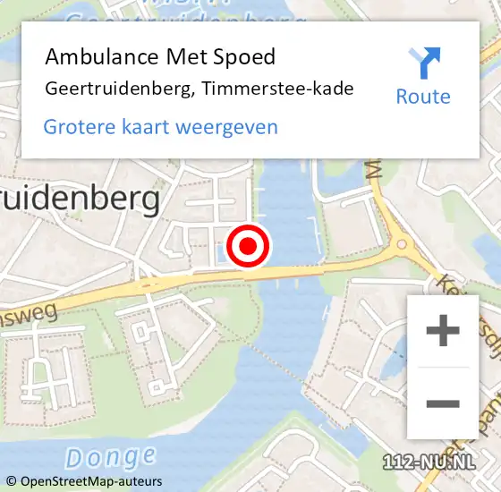 Locatie op kaart van de 112 melding: Ambulance Met Spoed Naar Geertruidenberg, Timmerstee-kade op 23 januari 2014 14:21