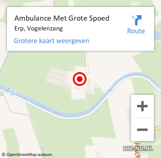 Locatie op kaart van de 112 melding: Ambulance Met Grote Spoed Naar Erp, Vogelenzang op 12 juni 2017 05:07