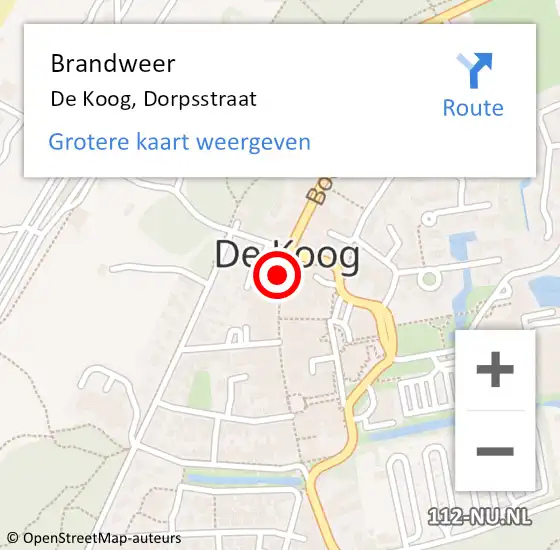 Locatie op kaart van de 112 melding: Brandweer De Koog, Dorpsstraat op 12 juni 2017 08:39