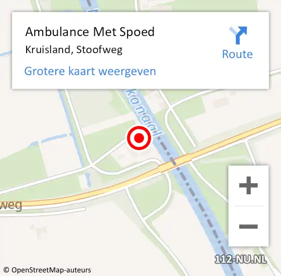 Locatie op kaart van de 112 melding: Ambulance Met Spoed Naar Kruisland, Stoofweg op 12 juni 2017 08:50