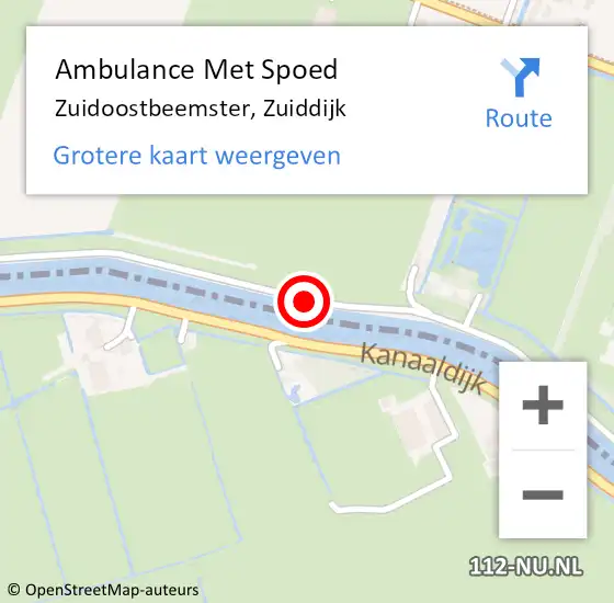 Locatie op kaart van de 112 melding: Ambulance Met Spoed Naar Zuidoostbeemster, Zuiddijk op 12 juni 2017 08:54