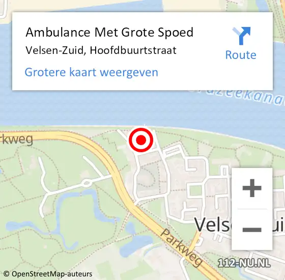 Locatie op kaart van de 112 melding: Ambulance Met Grote Spoed Naar Velsen-Zuid, Hoofdbuurtstraat op 23 januari 2014 14:57