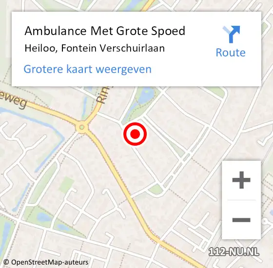 Locatie op kaart van de 112 melding: Ambulance Met Grote Spoed Naar Heiloo, Fontein Verschuirlaan op 23 januari 2014 15:06