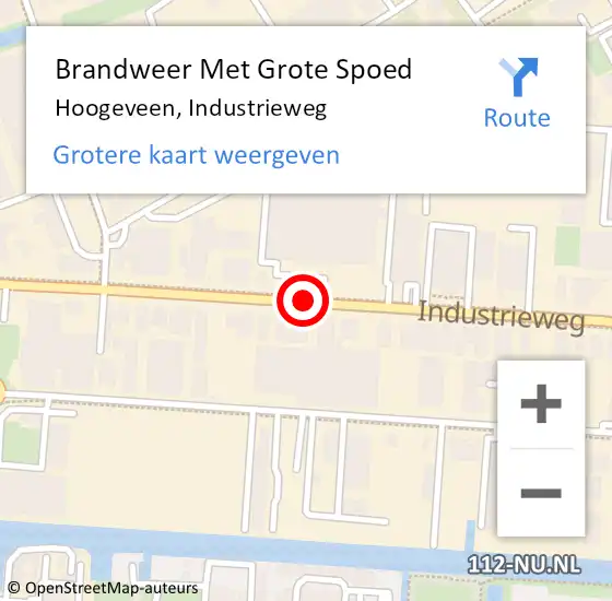 Locatie op kaart van de 112 melding: Brandweer Met Grote Spoed Naar Hoogeveen, Industrieweg op 12 juni 2017 12:43