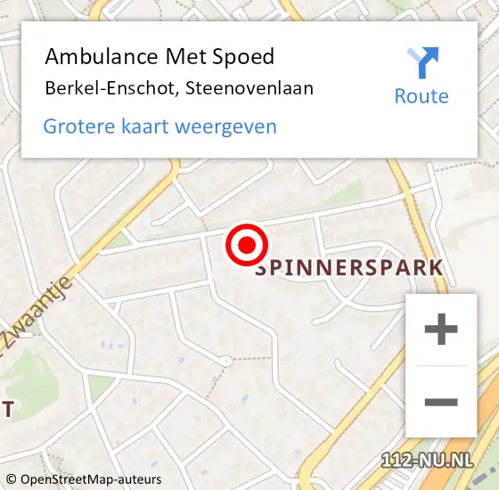 Locatie op kaart van de 112 melding: Ambulance Met Spoed Naar Berkel-Enschot, Steenovenlaan op 12 juni 2017 12:57