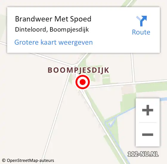 Locatie op kaart van de 112 melding: Brandweer Met Spoed Naar Dinteloord, Boompjesdijk op 12 juni 2017 13:04