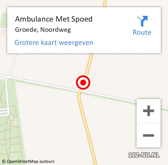 Locatie op kaart van de 112 melding: Ambulance Met Spoed Naar Groede, Noordweg op 12 juni 2017 13:21