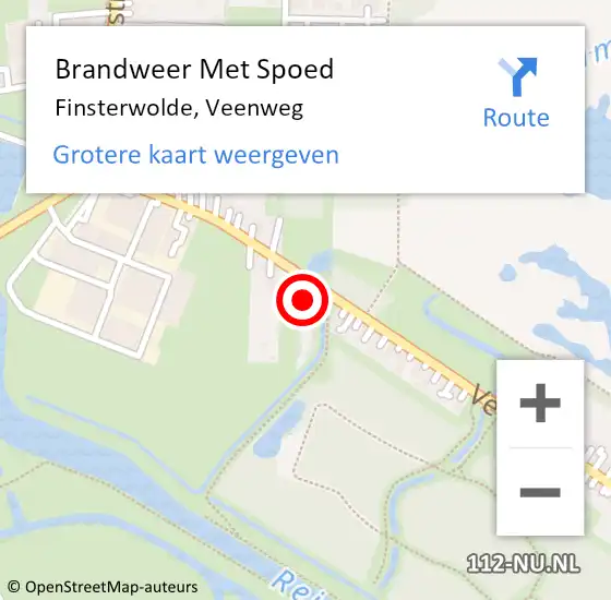 Locatie op kaart van de 112 melding: Brandweer Met Spoed Naar Finsterwolde, Veenweg op 12 juni 2017 15:30