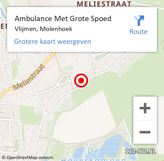 Locatie op kaart van de 112 melding: Ambulance Met Grote Spoed Naar Vlijmen, Molenhoek op 12 juni 2017 15:35