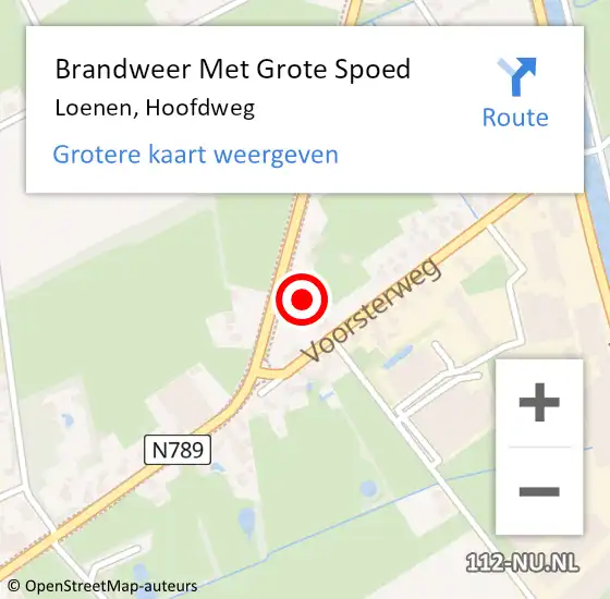 Locatie op kaart van de 112 melding: Brandweer Met Grote Spoed Naar Loenen, Hoofdweg op 12 juni 2017 15:51