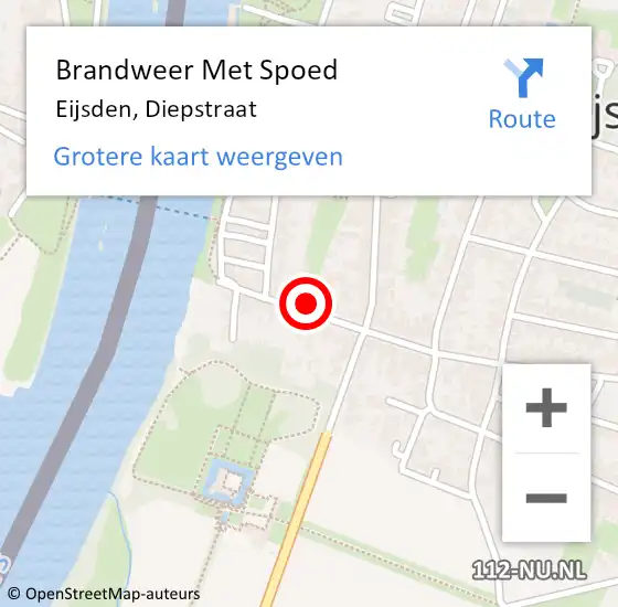 Locatie op kaart van de 112 melding: Brandweer Met Spoed Naar Eijsden, Diepstraat op 12 juni 2017 15:57