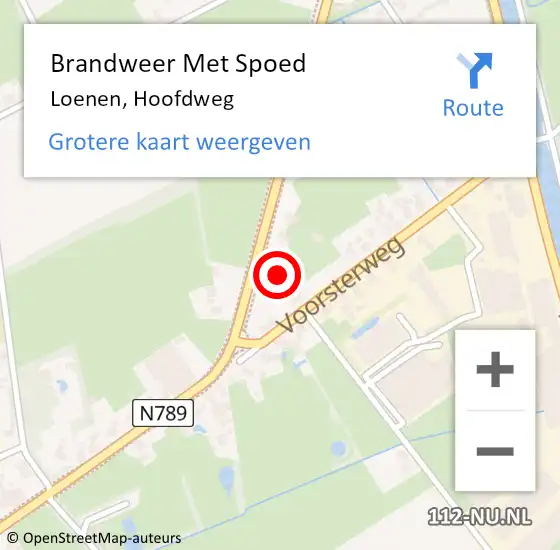 Locatie op kaart van de 112 melding: Brandweer Met Spoed Naar Loenen, Hoofdweg op 12 juni 2017 16:20