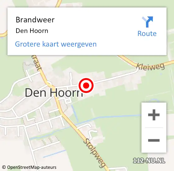 Locatie op kaart van de 112 melding: Brandweer Den Hoorn op 12 juni 2017 18:02