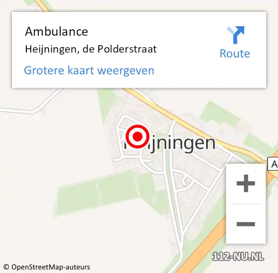 Locatie op kaart van de 112 melding: Ambulance Heijningen, de Polderstraat op 12 juni 2017 18:33